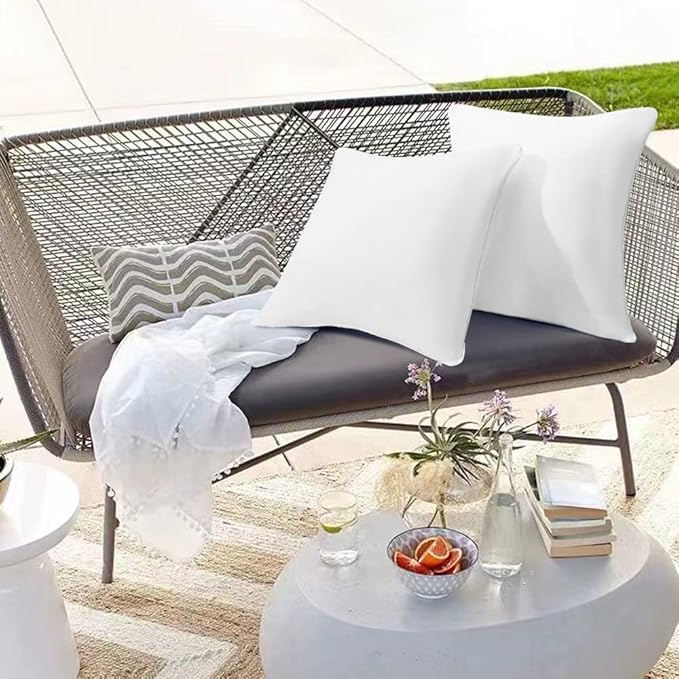 12 x 20 Outdoor Throw Pillow Inserts Set of 2 Waterproof Rectangle Lumbar Premium Decorative Couch Pillow Inserts Stuffers Form Small White Sofa Cushions Indoor