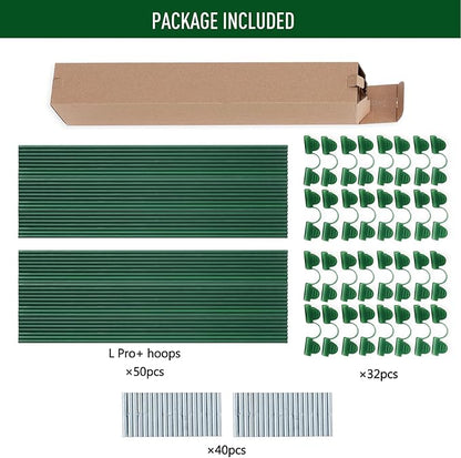 MAXPACE Greenhouse Hoops for DIY 2.7ft or Wider Grow Tunnel, Rust-Free Fiberglass Support Hoops Frame for Garden Fabric, Plant Support Garden Stakes, Gardening Supplies, 50pcs