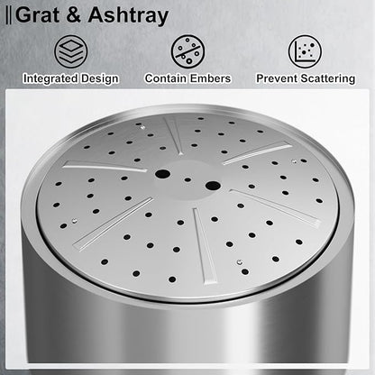 20 Inch Smokeless Fire Pit with Removable Ash Pan, Fire Pits for Outside Wood Burning, Portable Bonfire Outdoor Firepit, Waterproof Bag & Poker Included, Stainless Steel, Camping Backyard