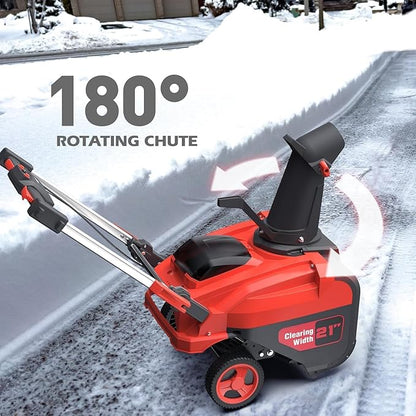 PowerSmart 80V MAX 21-Inch Cordless Single Stage Snow Blower, 6.0Ah Battery, Charger