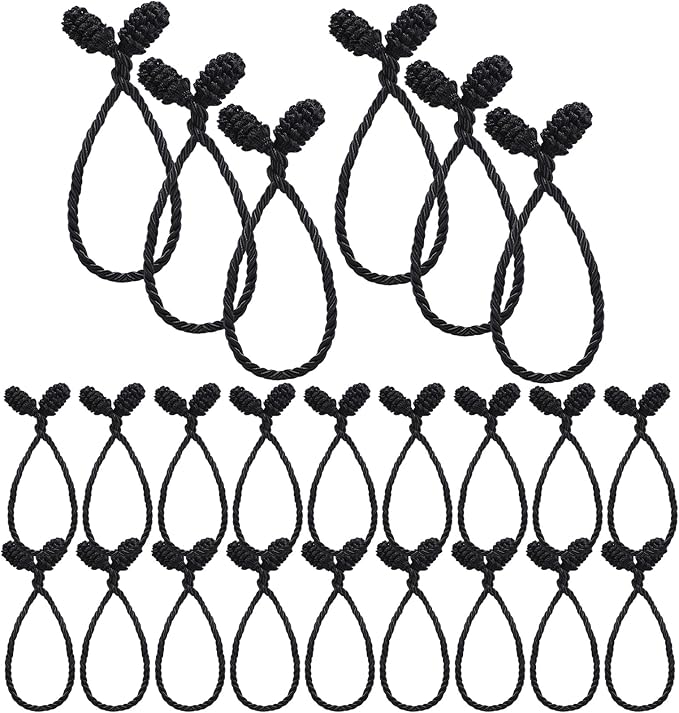 Shappy 24 Pieces Christmas Garland Banister Ties Christmas Decorative Reusable and Flexible Twist Ties for Garland, Banister Home Decoration (Black)