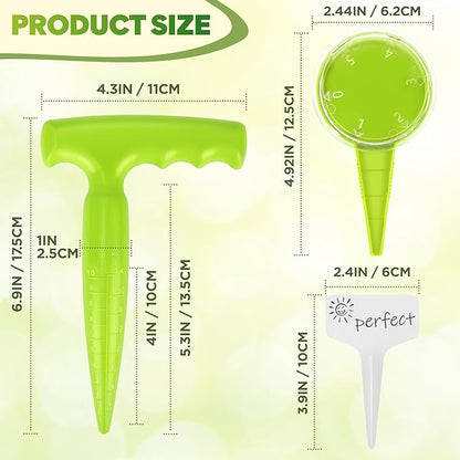 Seed Planter Tool, 6.9" Dibber Garden Tool, Plastic Dibbler Tools for Planting, Seed Dispenser, Bulb Digger Garden Planter for Sowing Seeds, Bulbs, Digging (with Plant Labels)