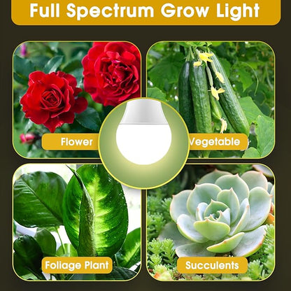 LED Grow Light Bulb, A19 Full Spectrum, 11W (100W Equivalent), E26 Base, for Indoor Plants, Seed Starting, and Growing, 2-Pack