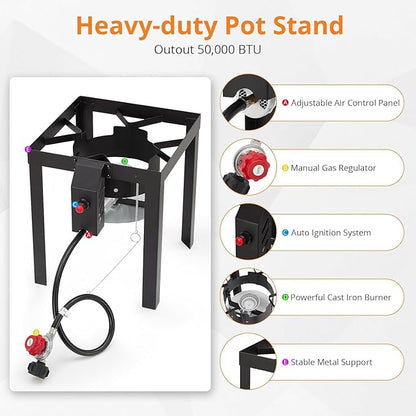 Turkey Fryer, Turkey Fryer and Fish Fryer Set,Turkey Deep Fryer Kit 30QT & 10QT Fryers, Aluminum Deep Fryer & Seafood Boiler Steamer for Crab, Shrimp, Lobster