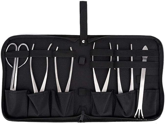 Bonsai Tools Set, 6pcs Stainless Steel Bonsai Garden Plant Tree Scissors Trimming Cutting Tool Set with Storage Bag, Garden Plant Tools