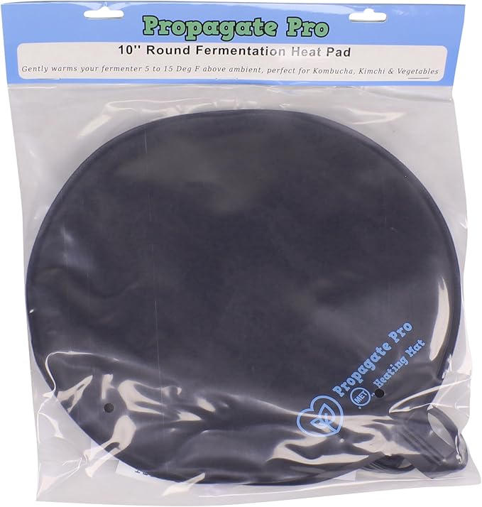 Brewing & Fermentation Heat Pad for Homebrew Beer & Wine Fermenting 120VAC 12 or 25 Watt Heating Mat: Safe for Plastic/Glass Carboy Fermentors w/Heater Temp Strips (10" - 12 Watts (Black))