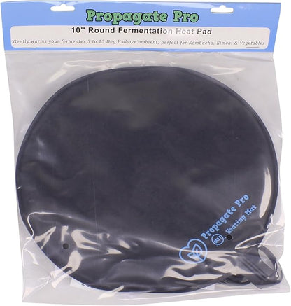 Brewing & Fermentation Heat Pad for Homebrew Beer & Wine Fermenting 120VAC 12 or 25 Watt Heating Mat: Safe for Plastic/Glass Carboy Fermentors w/Heater Temp Strips (10" - 12 Watts (Black))