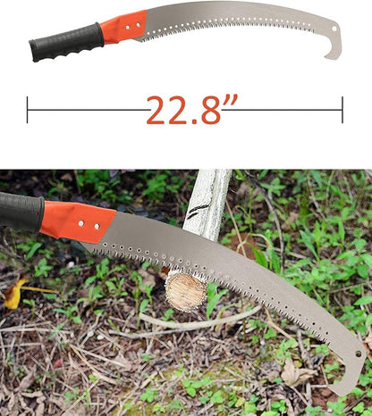 HOSKO 7.5FT Pole Saw for Tree Trimming, Long Extension Pruning Saw, Blade Tree Trimmer Pole, Manual Pole Cutter for, Yard Garden and Patios Trees Branches Cutting
