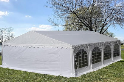 DELTA 26'x20' Budget PE Party Tent + (3) Long Storage Bags, Tents for Parties Outdoor Large Commercial Canopy Wedding Event Tent with Removable Sidewalls for Patio Outdoor Events