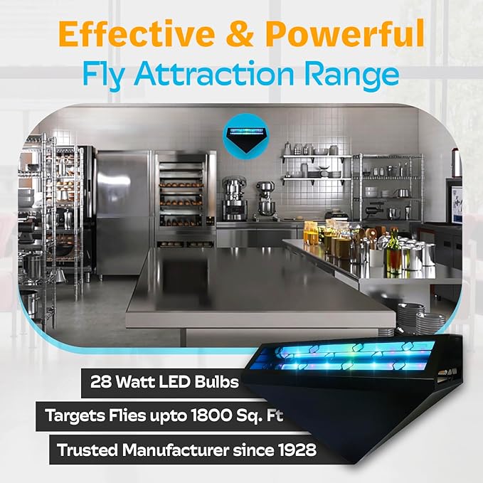 Gardner WS-95 Indoor Fly Trap with Proprietary LED, Decorative Wall Sconce Fly Light -40,000 Hour Rated Bulb, No Zap and Smell, Built to Last for Restaurants and Cafes, Made in USA for Commercial Use
