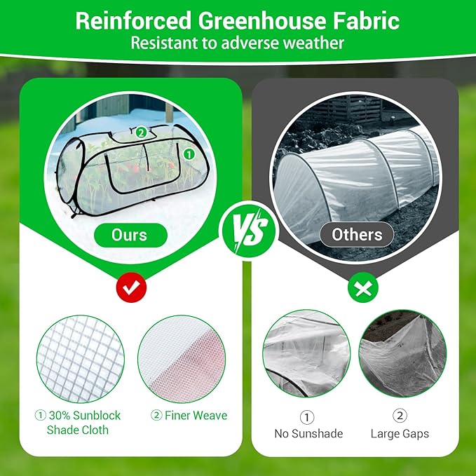 Garden Covers for Raised Beds, Pop Up Raised Garden Bed Cover, Garden Row Plants Cover Accelerator, Greenhouse Cover for Protecting Seedlings Fruits Vegetable Rows 45" L x 22" W x 16" H(1 Pack)