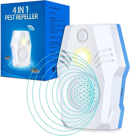 Superior Squirrel Repeller, Ultrasonic Squirrel Mouse Repellent Plug in, Electronic Rat Repeller, Repel Rodents, Mice, Rats, Squirrels, White