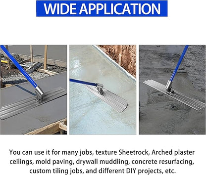 Bull Float Aluminum Magnesium Alloy Concrete Float 48"x8" Round End Board Kit trowel Tool Cement Tools Float Bracket Concrete Tools Finishing With 57" Handle x4 VOYAR