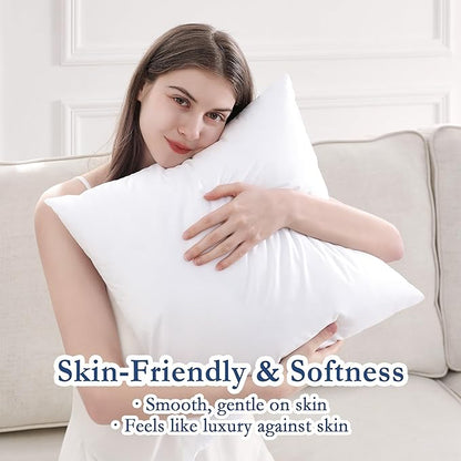 puredown® 24x24 Outdoor Pillow Inserts, Set of 2, Fluffy Soft Water-Resistant Down Alternative Square Form Sham Stuffer for Porch Swing Sofa Couch Cushion Patio Furniture
