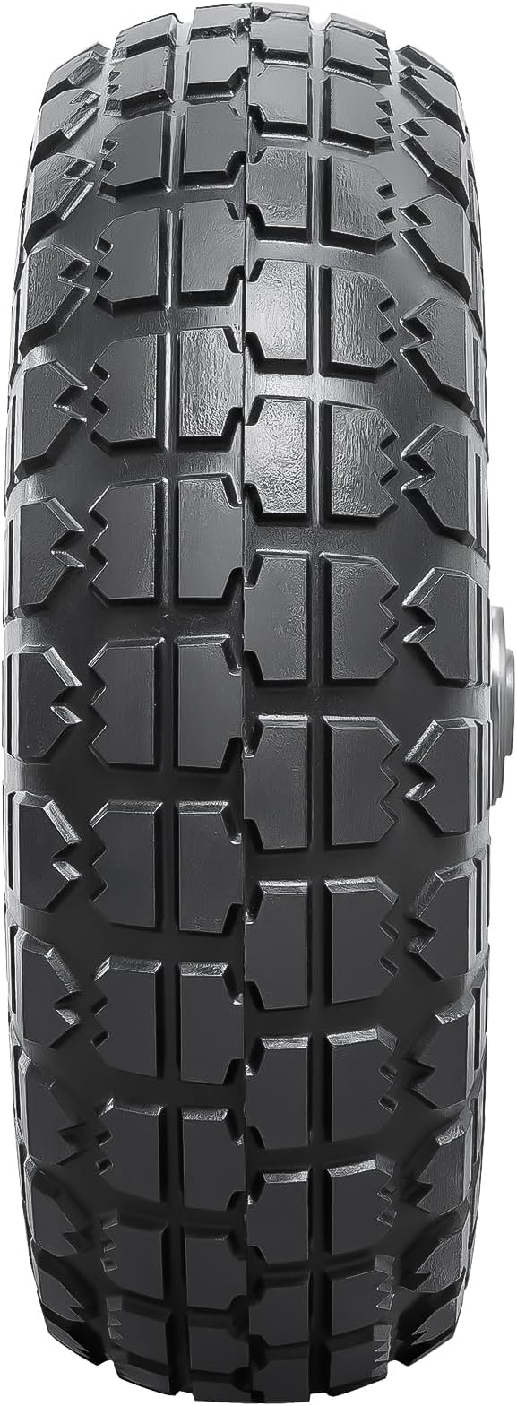 4 PCS 10” Solid Tires, 4.10/3.50-4” Flat Free Tires and Wheels with 5/8” Axle Bore Hole and Double Sealed Bearings Compatible with Hand Truck Wheelbarrow Tire Lawn Mower Tire (Silver) P-092