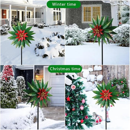 Wind Spinners Outdoor,Kinetic Wind Sculptures & Spinner 57.9 Inches Metal Windmill Christmas Outdoor Decor for Patio,Lawn & Garden