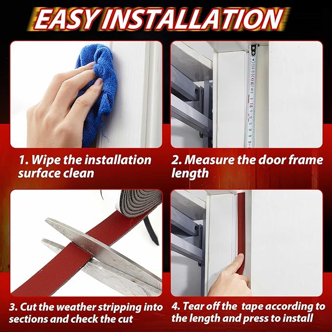 2 Rolls Intumescent Smoke Seal Strip Tape Flexible Expanding Fire Door Strips Adhesive Backed Composite Rubber Smoke Gasket Seal for Fire Windows Steel Doors, 0.6'' x 0.08'' x 9.8'/Roll