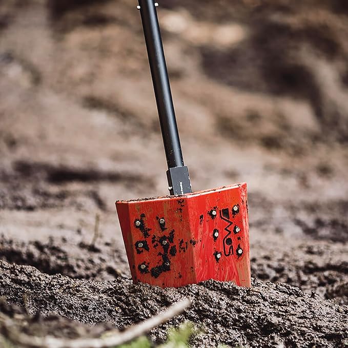 DMOS Delta Shovel - Collapsible Heavy-Duty Steel Folding Shovel for Camping, Overlanding, Survival, Military, Hunting, & Off-Road Use - Racing Red - Regular