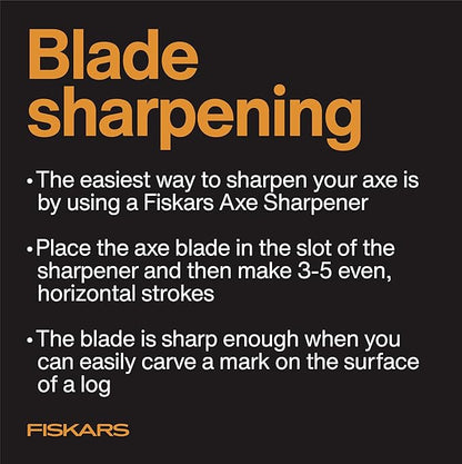 Fiskars X11 Splitting Axe Hatchet, 17" Tree Branch Cutter and Wood Axe for Small Logs with Shock-Absorbing Handle