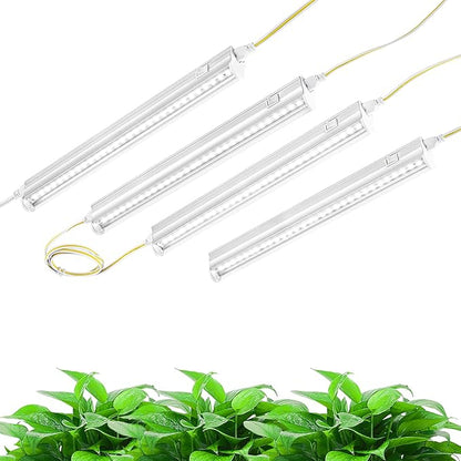 Hywymlait T5 Grow Lights for Indoor Plants, 5000K Full Spectrum, 1FT LED Growing Lamp, Plant Growing Light Strips for Greenhouse Seed Germination, Vegetable Planting, Plug and Use, 4 Pack