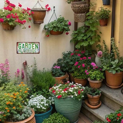 Vintage Garden Metal Tin Sign License Plate Wall Decor for Garden Lover 12 x 6 Inches - april showers bring may flowers