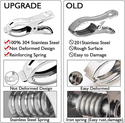 BESTEEL Upgraded 40 PCS Garden Clips, Greenhouse Clamps 100% Stainless Steel Heavy Duty Greenhuose Clips for Netting - Strong Grip to Hold Down Shade Cloth or Plant Cover on Garden Greenhouse Hoops