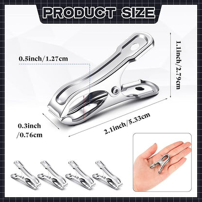 Raiten 100 Pcs Garden Clips Stainless Steel Greenhouse Clamps Heavy Duty Clips Have a Strong Grip to Hold Down The Shade Cloth or Plant Cover on Garden Hoops or Greenhouse Hoops and Netting Holding