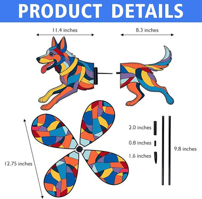 German Shepherd Petite Spinner Outdoor, German Shepherd Dog Wind Spinner for Yard and Garden