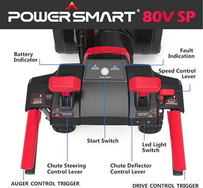 PowerSmart 24in. 80V Self-Propelled 2-Stage Cordless Snow Blower, Bare Tool (HB2805)