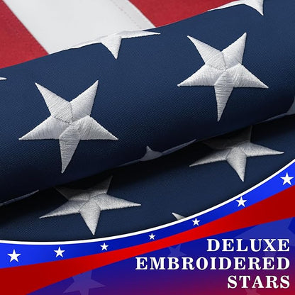 High Wind American Flag for Outdoor 30x50 Ft - Heavy Duty Allegiance US Flag with Embroidered Stars, Sewn Stripes & Brass Grommets All Weather Fade Resistant for Outside Use