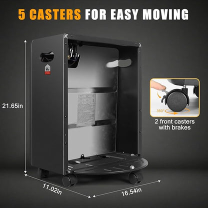 Propane Patio Heater, 18,000 BTU Propane Heater Outdoor, Infrared Gas Heaters with Regulator, Outdoor Heaters for Patio