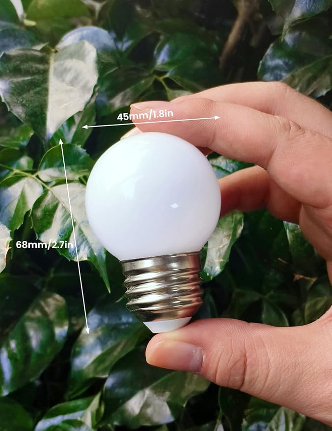 Full Spectrum Light Bulb, LED Light Bulb G45 Small Lightbulbs E26 White 5W Eq 40W Sunlight Night Appliance Bulb for Home, Growing, Plant, Freezer, Lamp (1 Natural White Bulb)