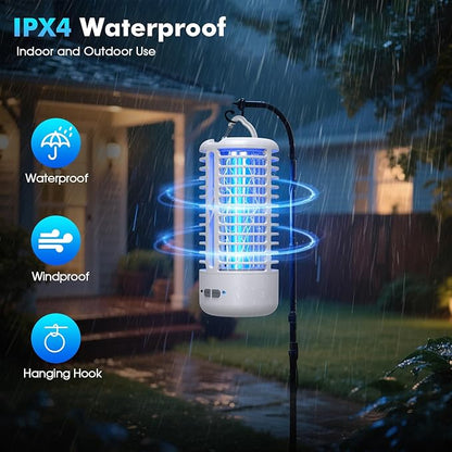 Rechargeable Bug Zapper（2 Pack）, Portable Electric Mosquito Killer for Indoor & Outdoor, Fly Trap for Camping, Patio, Garden, Kitchen, and Porch(White)