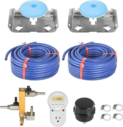 VEVOR Pond Aerator, 550W Power, 5.2CFM for Up to 3 Acre 50' Lake, Includes 3/4 HP Compressor & 2 100' Weighted Tubings & 2 Diffusers, Air Compressor for Deep Water Oxygen Circulation
