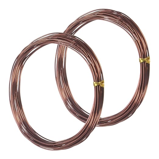 2-Rolls 1mm Bonsai Training Wire, 32.8 Feet Total Anodized Aluminum Bonsai Wires for Bonsai Tree Shaping/Branches Fixing/Trunk Holding/DIY Crafting [16.4ft Each, Bronze]