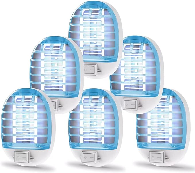 6 Pack Bug Zapper Indoor, Electronic Mosquitoes Killer Zapper with Blue Lights for Living Room, Baby Room, Kitchen, Bedroom(1)