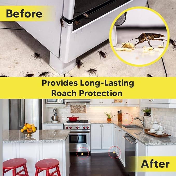 Roach Repellent for Indoor Use, Cockroach Repellent for Kitchen, Roach Repellent for Home,Car,Pet and People Safe,Simple to Use – 4 Pack