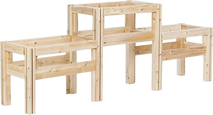 Greenes Fence Two-Tiers Six Bucket Elevated Cedar Wood Garden Frame, 79 in. x 16 in. x 30 in. - Made in USA with North American Cedar