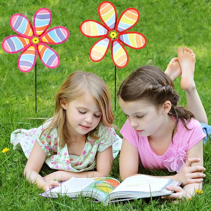 4PCS Wind Spinners for Yard and Garden, Lawn Yard Decorations Pinwheels Colorful Whirligigs Windmill Kids Toys for Outdoor Decor