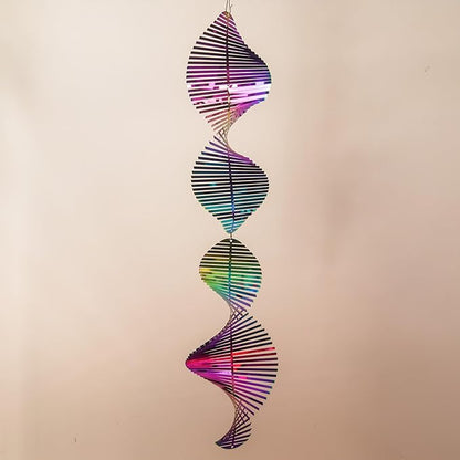 Wind Spinners Outdoor, 3D Helix Whirl, Gradient Multicolor, 24 inches Stainless Steel Metal, Hanging Wind Spinners, Garden, Yard Décor, Outside, Gifts for Women Mom Wife