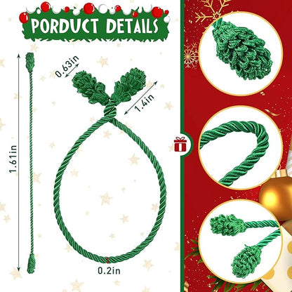 Shappy 12 Pieces Christmas Garland Banister Ties Christmas Decorative Reusable and Flexible Twist Ties for Garland, Banister Home Decoration (Red,Green)