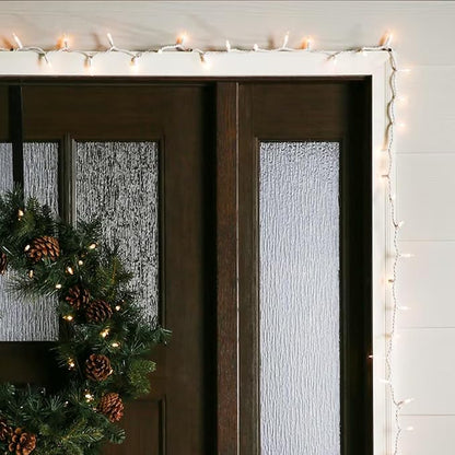 Vigdur 21ft White String Lights with 100 Bulbs on White Wire Cord, UL Approved for Indoor/Outdoors Use, Connectable 120V Clear Outdoor String Lights for Xmas Patio Home Party Garden Decor