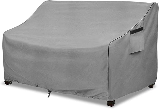 okcool Heavy Duty Patio Sofa Cover, 100% Waterproof 2-Seater Outdoor Sofa Cover Fits up to 58W x 32.5D x 31H Inches, Lawn Patio Furniture Covers,Grey