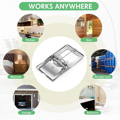 Qualirey 24 Pcs Classic Metal Rat Traps Reusable Mouse Trap Humane Effective Snap Rat Killer That Work for Indoor Outdoor Mice Voles and Small Rodents Control(Silver)