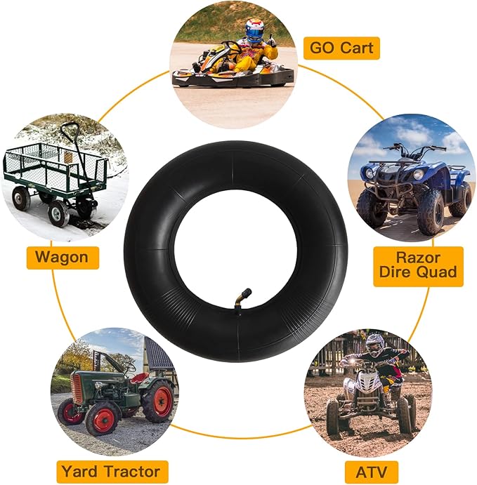 2-Pcs 4.10/3.50-6 Inner Tube 4.00/3.50-6 13 x 4.00-6 3.50-6 4.00-6 4.10-6 Replacement Inner Tube for Wheelbarrows, Mowers, Hand Trucks and More