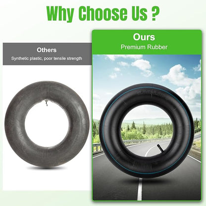 4.80/4.00-8" Inner Tubes, 2 Pack Heavy Duty 4.80 4.00-8/480/400-8 Replacement Tire Inner Tube with Straight Valve Stem for Wheelbarrows, Lawn Mowers, Hand Trucks, Trailers, Tractor, 8" Carts