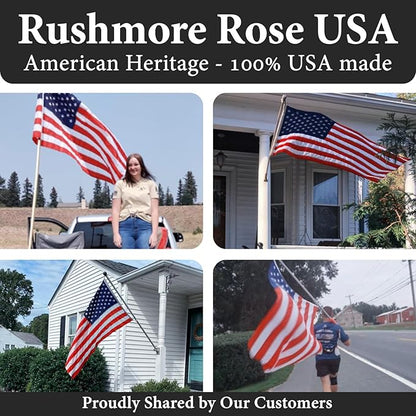 American Flags for Outside 4x6 -100% MADE IN THE USA,Indestructible Durable Outdoor Heavy Duty Spun Polyester US Flag United States Flags Sewn Stripes and Embroidered Stars,FMAA Certified,4th of July