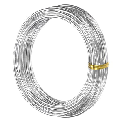 2.5mm Bonsai Training Wire, 16.4 Feet Total Anodized Aluminum Bonsai Wires for Bonsai Tree Shaping/Branches Fixing/Trunk Holding/DIY Crafting [Silver]