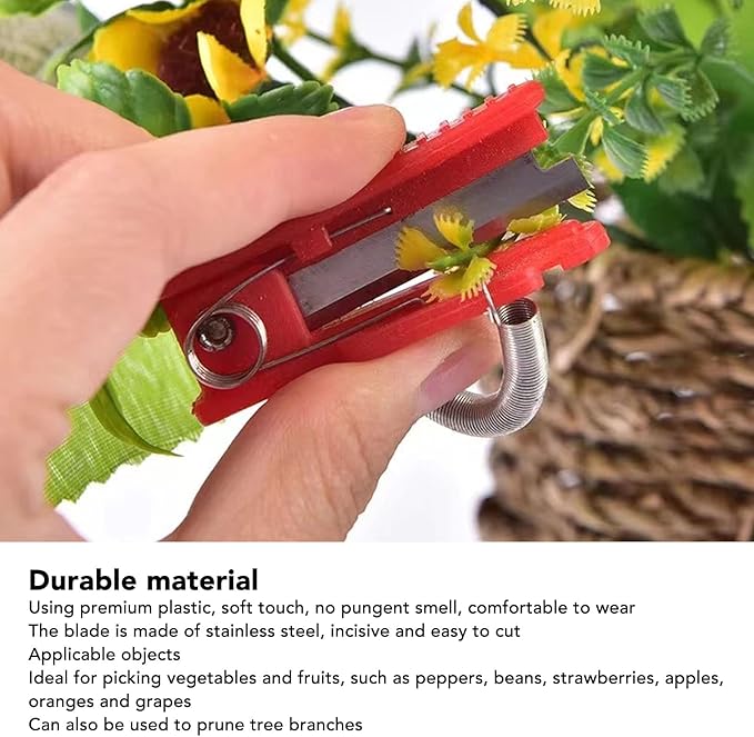 Zerodis 10Pcs Thumb Pruner Knife Multi Function Thumb Fruit Picking Device for Fruit Vegetable Garden Garden Plant Tape Tool for Grapes Raspberries Tomatoes and Vegetables