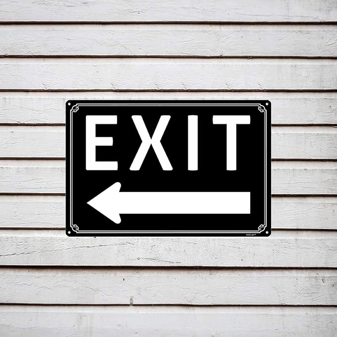 12x16"Exit Sign with Right Arrow - High-Intensity Aluminum Parking Lot Sign, Weatherproof & Fade-Resistant, Ideal for Outdoor & Indoor Use - Curbside Sign(horizontal version)